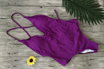 2026 V Neck Scrunch Butt Female Swimwear One Piece Swimsuit Women Backless Monokini Sexy High cut Bathing Suit Swim Bodysuit