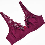 Womens Lager Bosom Lace Bralette Ladies Floral Unpadded Bra Sexy Lingerie See through Underwired Plus Size Brassiere Top