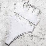 ZTVitality Sexy Bikinis Solid Push Up Bikini 2021 Hot Sale Padded Bra Straps High Waist Swimsuit Female Swimwear Women Biquini