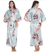 RB015 Satin Robes for Brides Wedding Robe Sleepwear Silk Pijama Casual Bathrobe Animal Rayon Long Nightgown Women Kimono XXXL