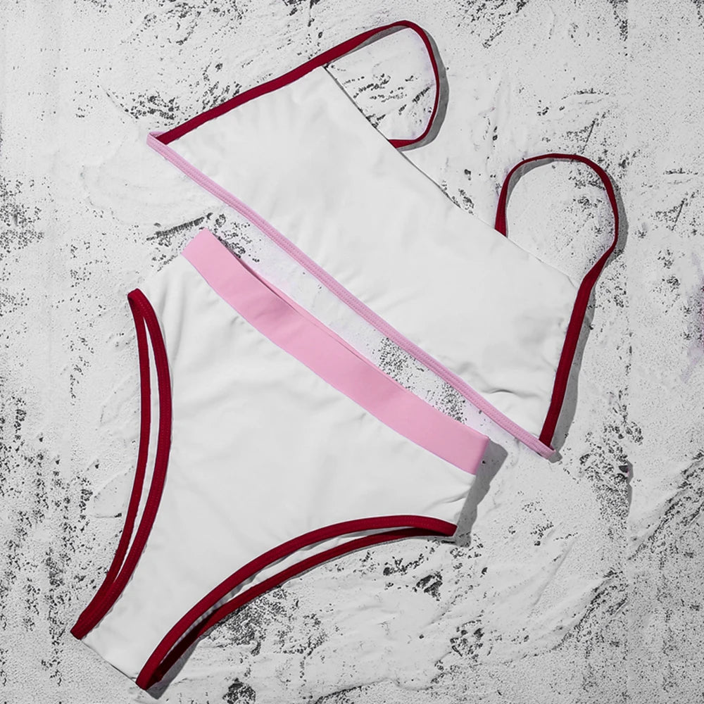 ZTVitality Swimwear Women Bikinis 2020 Newest Patchwork Padded Straps High Waist Swimsuit Brazilian Biquini Sexy Push Up Bikini