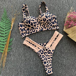 Leopard High Waist Bikini Push Up Bra Cup Bikinis 2026 Women Swimsuit Female Swimwear Two Piece Bikini Set High Cut Bathing Suit