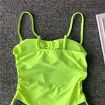 Splicing High Cut Out One Piece Swimsuit Women Tassel Swimwear Female Sexy Bathing Suit String Leopard Bikini 2025 Monokini Lady