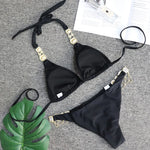 Halter Crystal Rhinestone Diamond Bikini 2026 Female Swimsuit Women Swimwear Two Pieces Bikini set Brazilian Bathing Suit Swim