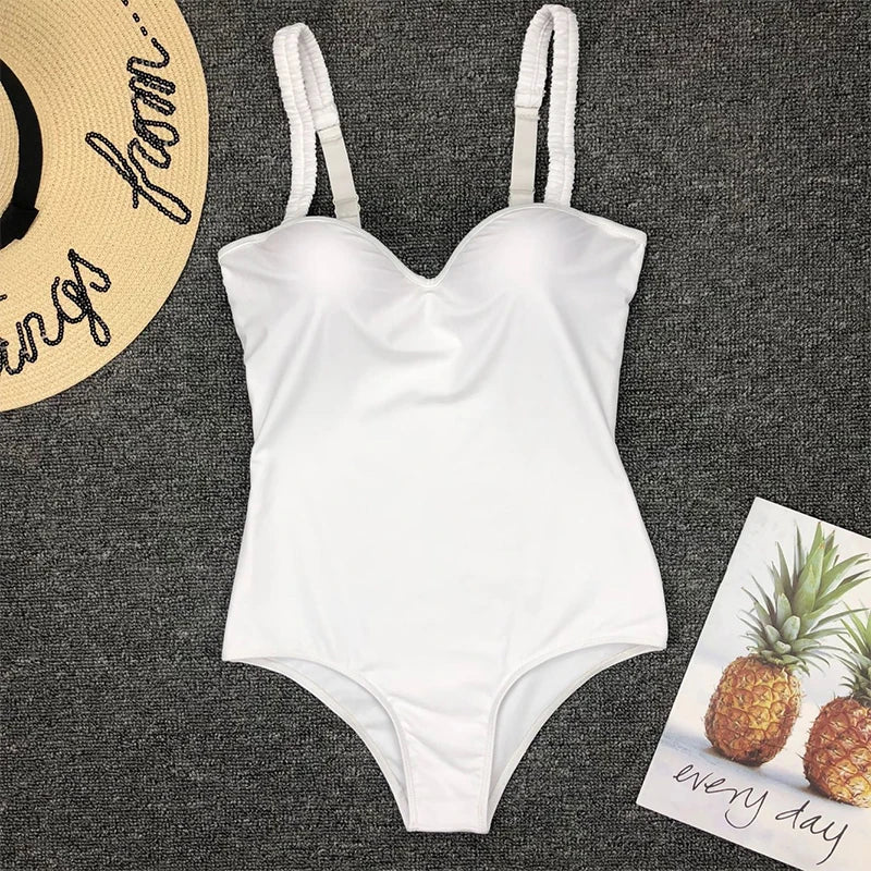 Sexy Underwired Bra Cup One Piece Swimsuit Women Swimwear Female Monokini Push Up Bather Bathing Suit Swim Wear Sexy Bodysuit