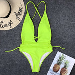 New 2025 Sexy Deep V Neck Wrap Around Female Swimwear One Piece Swimsuit Women Backless Monokini High Cut Bathing Suit Swim Lady