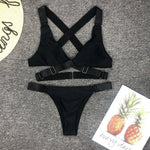 Sexy Adjustable Buckle Bandage Vevlet Bikini 2026 Women Swimsuit Female Bikinis Swimwear Two Pieces Bikini set Bathing Suit Swim