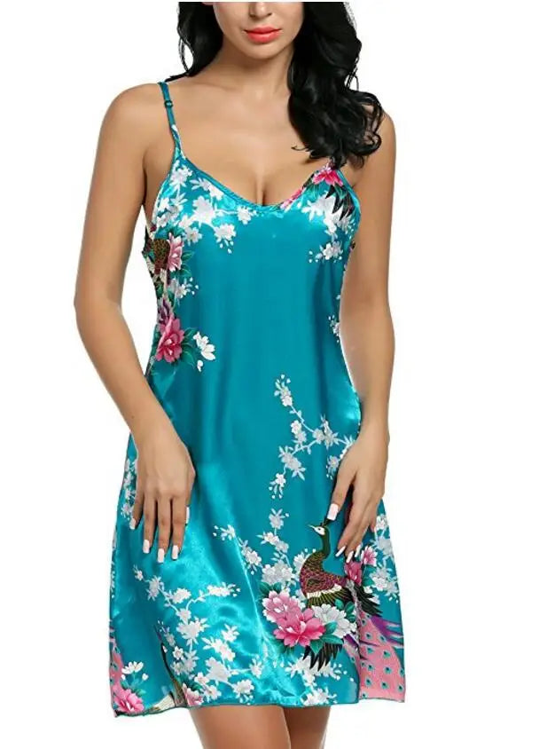 2112 New good quality sexy silk nightgowns female spaghetti strap short summer nightdress women plus size sleepwear nighties