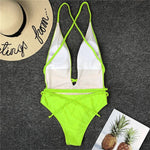 New 2025 Sexy Deep V Neck Wrap Around Female Swimwear One Piece Swimsuit Women Backless Monokini High Cut Bathing Suit Swim Lady