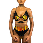 2025 African Dashiki Print One Piece Swimsuit Women High leg cut Swimwear Female Trikini Thong Monokini Brazilian Bathing Suit