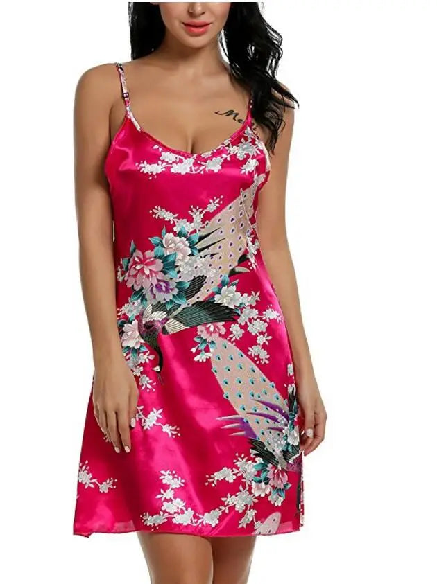 2112 New good quality sexy silk nightgowns female spaghetti strap short summer nightdress women plus size sleepwear nighties