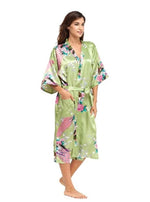 Hot Sale Blue Female Silk Rayon Robes Gown Kimono Yukata Chinese Women Sexy Lingerie Sleepwear Plus Size S M L XL XXL XXXL A-046