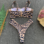 Leopard High Waist Bikini Push Up Bra Cup Bikinis 2026 Women Swimsuit Female Swimwear Two Piece Bikini Set High Cut Bathing Suit
