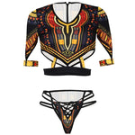 2025 African Dashiki Print One Piece Swimsuit Women High leg cut Swimwear Female Trikini Thong Monokini Brazilian Bathing Suit