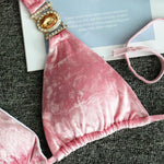 Halter Crystal Rhinestone Diamond Bikini 2026 Female Swimsuit Women Swimwear Two Pieces Bikini set Brazilian Bathing Suit Swim