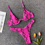 High Cut V-bar Underwired Bikini Women Swimsuit Female Micro Thong Swimwear Two-pieces Bikini Set Push Up Bathing Suit Swim Lady