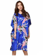 Novelty Print Black Female Satin Robe Dress Nightgown Novelty Women's Kaftan Bath Gown Summer Lounge Homewear Plus Size 6XL