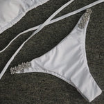 Halter Wrap Around Bikinis Diamond Bikini Women Swimsuit Female Swimwear Two Pieces Bikini Set Brazilian Bathing Suit Swim Lady