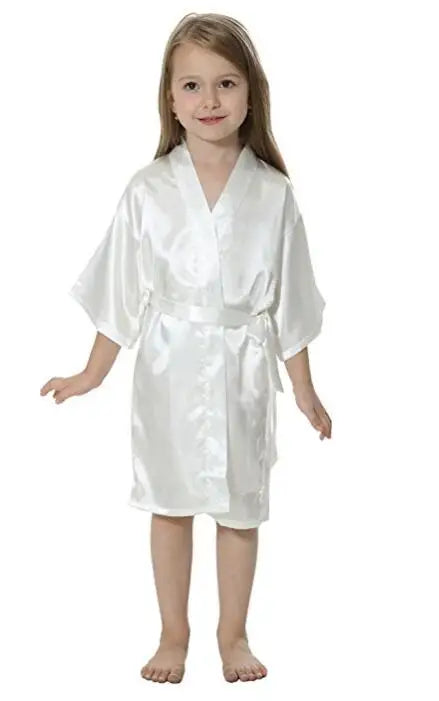 B16811 2017 Hot Sale Silk Kid Robe Kimono Robes Bridesmaid Dress Children Bathrobe Sleepwear Baby Clothes children's bathrobe