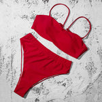 ZTVitality Sexy Bikinis Solid Push Up Bikini 2021 Hot Sale Padded Bra Straps High Waist Swimsuit Female Swimwear Women Biquini