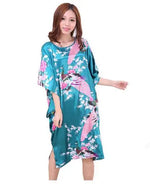 Novelty Print Black Female Satin Robe Dress Nightgown Novelty Women's Kaftan Bath Gown Summer Lounge Homewear Plus Size 6XL
