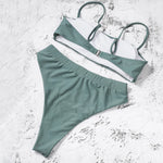 ZTVitality Sexy Bikinis Solid Push Up Bikini 2021 Hot Sale Padded Bra Straps High Waist Swimsuit Female Swimwear Women Biquini