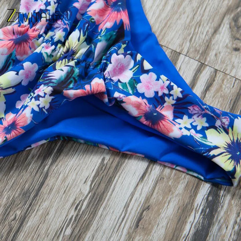 ZTVitality Sexy Bikinis Push Up Bikini 2025 New Arrival Print Mesh Thong Swimsuit Backless String Swimwear Women Biquini S-XL