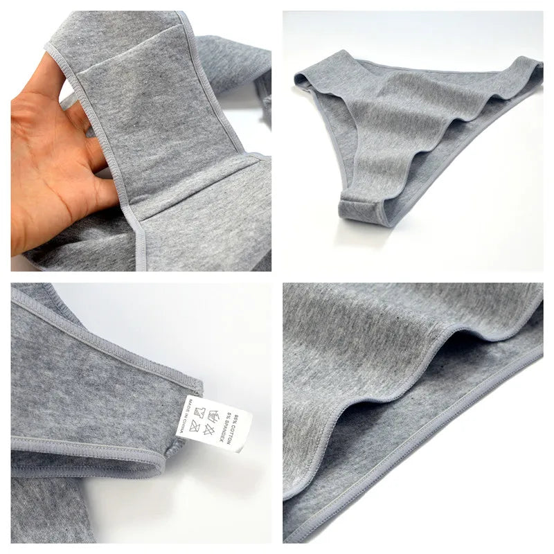 6Pcs/Set Women's Panties Cotton Briefs Underwear Female Underpants Low Rise Underwear Sexy Lingerie Soft High Cut Pantie