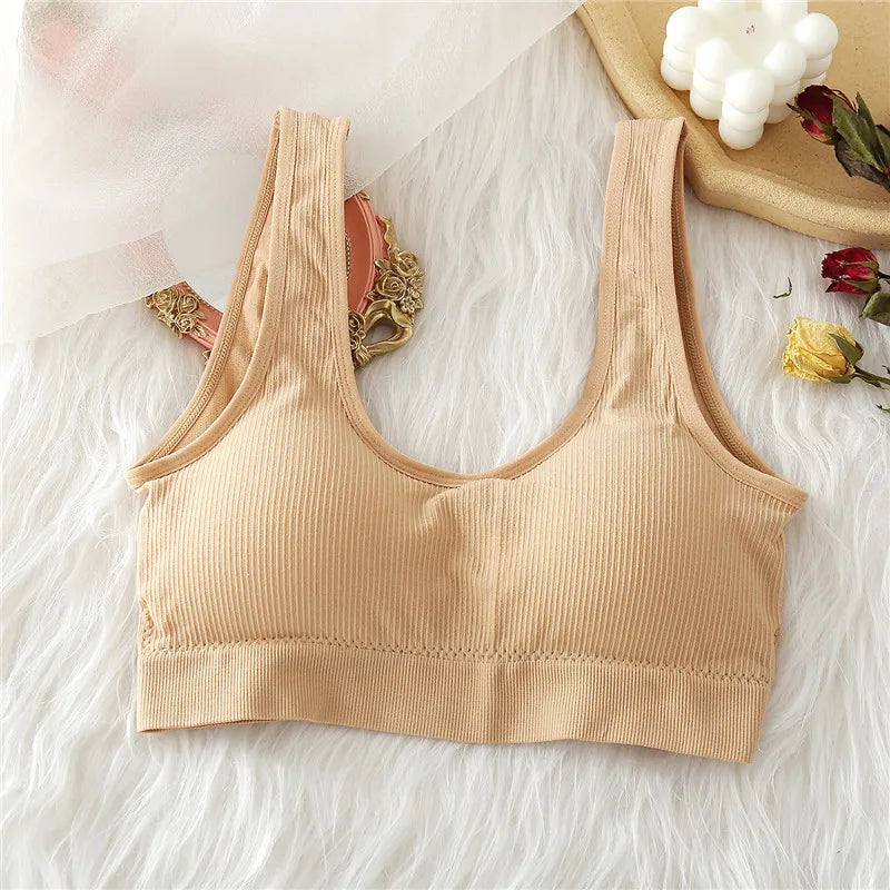 FINETOO Padded Tube Tops Sexy Crop Top Seamless Underwear U-Back Wrapped Chest Streetwear Female Fitness Tops Tank Lingerie 2020