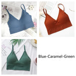 3Pcs/Set Women Sexy Crop Tops Seamless Bra Female Streetwear Sport Crop Top Tee Solid Color Underwear Lingerie Push Up Bra