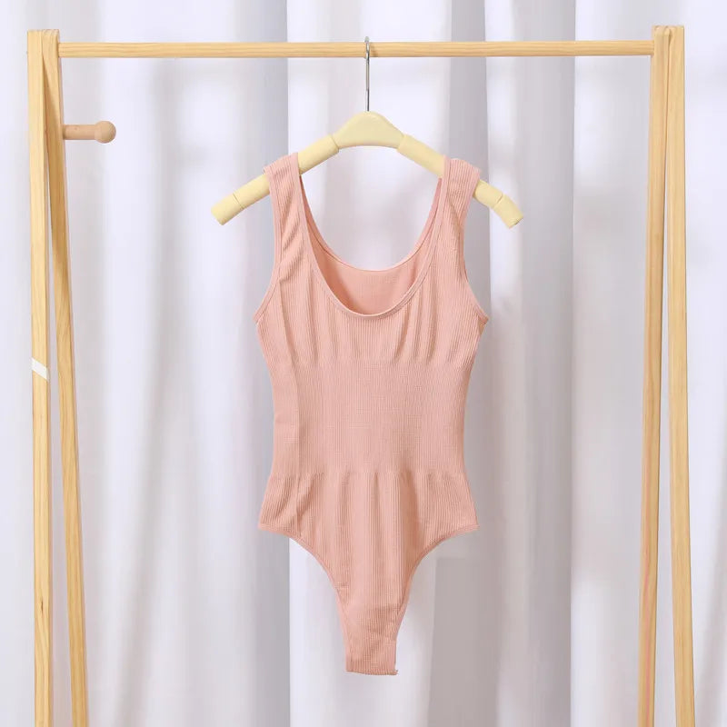 Women Seamless Jumpsuits Tummy Control Shapewear Pants Female Bodysuit Slimming Underwear U Back Tops Sexy Thongs Bodyshaper