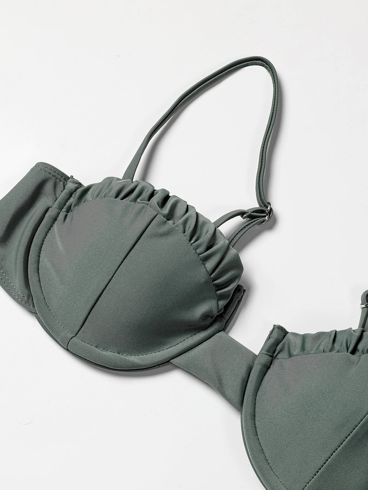 ZTVitality Solid Swimwear Women 2025 Newest Push Up Sexy Bikini Padded Bra Underwire Mid Waist Folds Swimsuit Brazilian Biquini