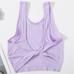 Women Rib Crop Top Seamless Tank Tops Sexy Underwear Deep V Streetwear Cropped Tee Summer Deep V Sports Camisole