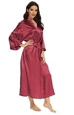 Women Silk Satin Long Wedding Bride Bridesmaid Robe Kimono Robe Feminino Bath Robe Large Size XXXL Peignoir Femme Sexy Bathrobe