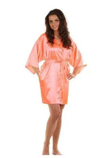 New Silk Kimono Robe Bathrobe Women Silk Bridesmaid Robes Sexy Navy Blue Robes Satin Robe Ladies Dressing Gowns