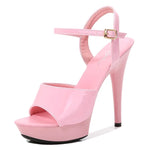 Womens High Heels Sandals 13cm Sexy Stripper Party Pumps Shoes Women Gladiator Platform Candy Color Sandals9j4r