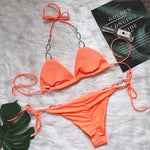 Sexy Rhinestone Bikini 2026 Women Solid Purple Metal Chain Swimsuit Brazilian Summer Beach Bathing Suit Luxury Thong Swimwear