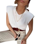 Fashion Women Ladies Solid T shirt Tops Sleeveless O neck Tops Summer Loose Casual Clothes S M L