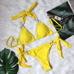Luxury Rhinestones Bikin 2026 New Women Solid Red Blue Bandage Cross Diamond Thong Swinsuit Beach Bathing Suit Swimwear Biquini