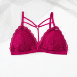 Deep V Bralette Woman Bra Floral Lace Bra Wire Free Bralette Sexy Lace Lingerie Female Push Up Brassiere Removable Pad Intimates