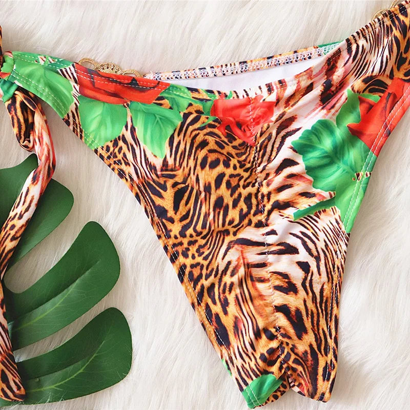 Halter Rhinestone Diamond Bikini Women Swimsuit Female Bikinis Metal Chain Swimwear Two Pieces Bikini Set Bathing Suit Swim Lady