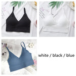 3Pcs/Set Women Sexy Crop Tops Seamless Bra Female Streetwear Sport Crop Top Tee Solid Color Underwear Lingerie Push Up Bra