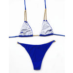 Sexy Halter Metal Chains Brazilian Bikini 2025 Women Swimsuit Female Swimwear Two Pieces Bikini Set Bathing Suit Swim Beach Wear