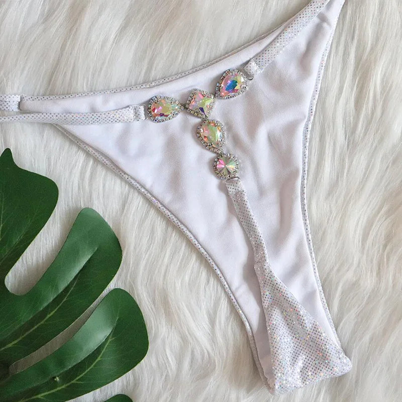2026 Shiny Crystal Diamond Bikini Women Swimsuit Female Triangle Swimwear Two Pieces Bikini Set Micro String Bather Bathing Suit