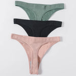 5Pcs/Set Women Brazilian Panties High Waist Thongs G-string Female Underpants Solid Color T-back Underwear Sexy Lingerie M-XL