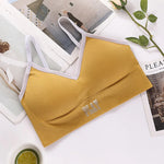 Women Crop Top Seamless Sports Push-Up Bra Tube Top Lingerie Underwear Streetwear Padded Camis with Straps Daily Wear Tops