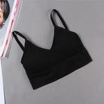 Women Tube Top Seamless Bra Crop Top Solid Color Sports Sexy Lingerie Active Bra Tops Underwear With Removable Pads