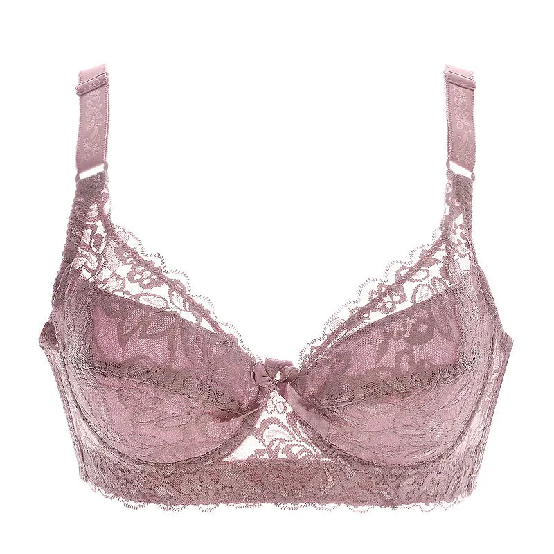 Sexy Lace Push Up Women Bra Underwear Thin Cup Underwire Bralette Plus Size 75-105 B C D Cup Ultra-thin Lace Sexy Bras