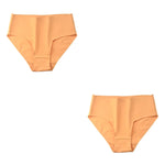 2PCS/Set Cotton Briefs Women High Waist Underpants Solid Color Lingerie Female Comfot Breathable M-2XL Panties Intimates