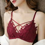 Transparent Lace Bra Women's Underwear Without Steel Ring Push Up Brassiere Sexy Hollow Out Bralette Seamless Sleeping Lingerie